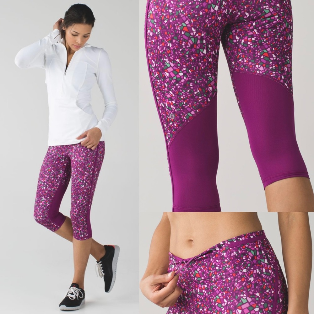 Lululemon Real Quick Crop
Paradise Camo Multi / Regal Plum size 10 EUC